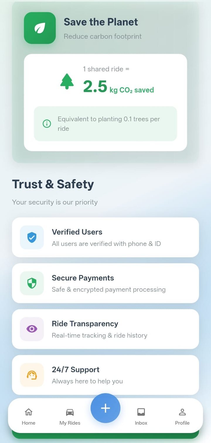 WayloShare Trust and Safety screen